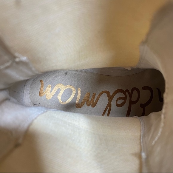 Sam Edelman Laguna Cream Nubuck Lug Sole Chelsea Boot 7 1/2 W - Picture 14 of 16